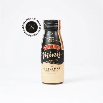 MB21 - Mini Botella - Botellita de licor de Whisky Baileys más caja de regalo premium e invitación o fotografía personalizada. Ideal para eventos, recuerdos, bodas o regalos corporativos.