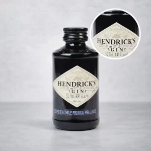 Mini Botella de Ginebra Hendricks 50mL - Miniatura Original - Mini Botellita de ginebra - 78 Grados Deluxe