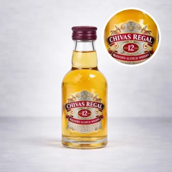 Mini Botella de Whisky Chivas 12 años de 50mL - Miniatura Original - Mini Botellita de whisky chivas - 78 Grados Deluxe