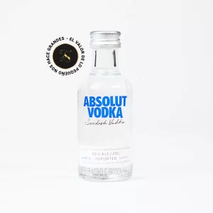 MB04 - Mini Botella - Botellita de licor de Absolut Vodka más caja de regalo premium e invitación o fotografía personalizada. Ideal para eventos, recuerdos, bodas o regalos corporativos.