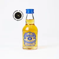 Mini Botella de Whisky Chivas 18 años de 50mL – Miniatura Original – Mini Botellita de whisky chivas – 78 Grados Deluxe