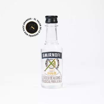 MB20 - Mini Botella - Botellita de licor de Vodka Smirnoff X1 más caja de regalo premium e invitación o fotografía personalizada. Ideal para eventos, recuerdos, bodas o regalos corporativos.