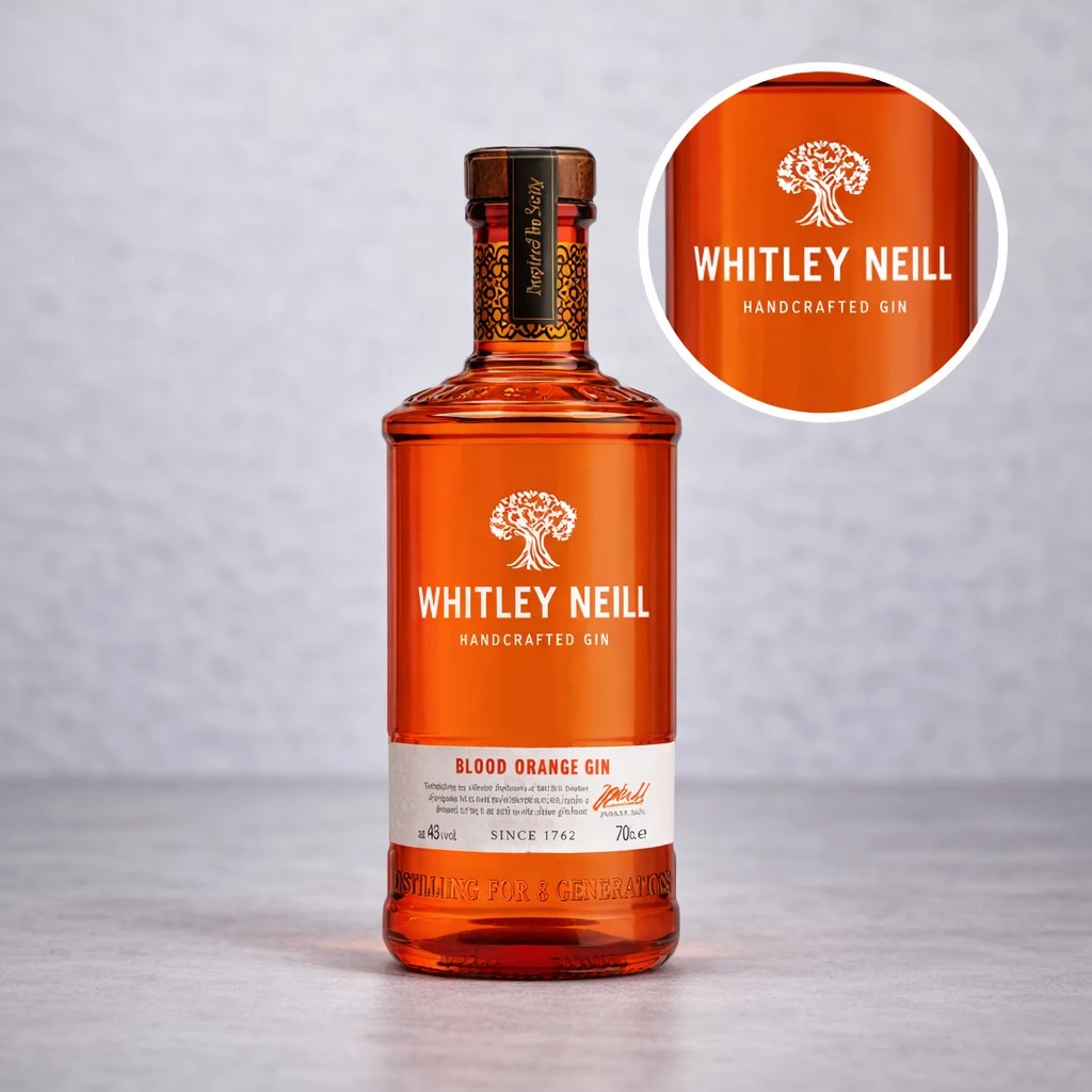 Mini Botella de Ginebra WWhitley Neill Blood Orange Gin 50mL - Miniatura Original - Mini Botellita de ginebra Whitley - 78 Grados Deluxe