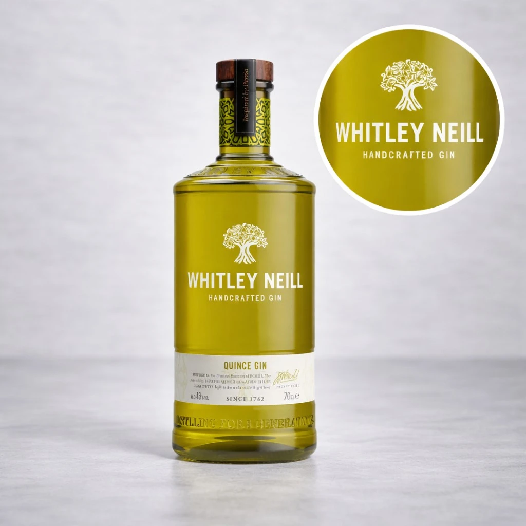 Mini Botella de Ginebra Whitley Neill Quince Gin 50mL - Miniatura Original - Mini Botellita de ginebra Whitley - 78 Grados Deluxe