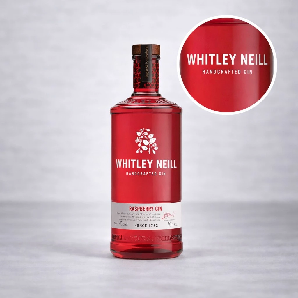 Mini Botella de Ginebra Whitley Neill Raspberry Gin 50mL - Miniatura Original - Mini Botellita de ginebra Whitley - 78 Grados Deluxe