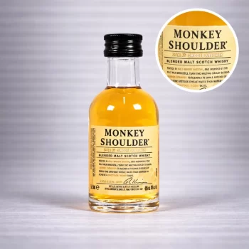 Mini Botella de Whisky Monkey Shoulder 50mL - Miniatura Original - Mini Botellita de whisky - 78 Grados Deluxe