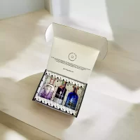 78 Grados Deluxe – Caja con 3 mini botellas de Ginebras Surtidas – Regalos con mini botellas de licores – Regalos corporativos.
