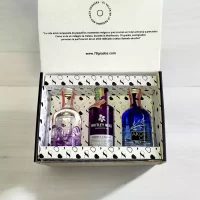 78 Grados Deluxe – Caja con 3 mini botellas de Ginebras Surtidas – Regalos con mini botellas de licores – Regalos corporativos.