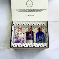 78 Grados Deluxe - Caja con 3 mini botellas de Ginebras Surtidas - Regalos con mini botellas de licores - Regalos corporativos.