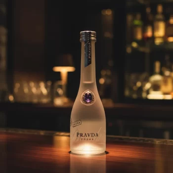 Mini botella de Pravda Vodka - Miniatura de 50mL - Uno de los vodkas más exclusivos y refinados del mundo en versión mini - 78 Grados Deluxe