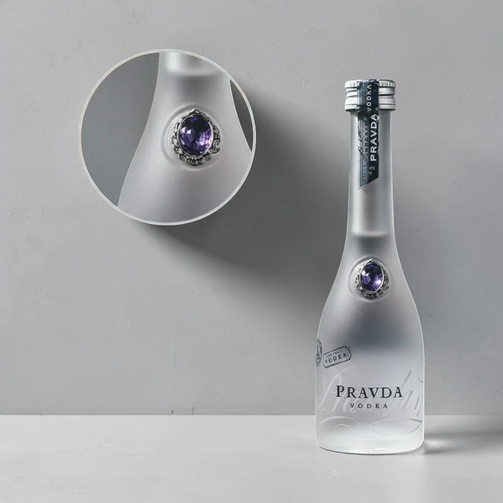 Mini botella de Pravda Vodka - Miniatura de 50mL - Uno de los vodkas más exclusivos y refinados del mundo en versión mini - 78 Grados Deluxe