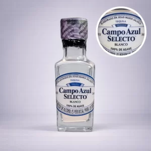 Mini Botella de Tequila Campo Azul Selecto Blanco 50mL - Miniatura Original - Mini Botellita de tequila - 78 Grados Deluxe