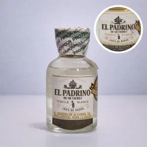 Mini Botella de Tequila El Padrino Blanco 50mL - Miniatura Original - Mini botella de tequila collecionable - 78 Grados Deluxe