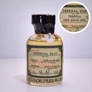 Mini Botella de Tequila General Diaz Reposado 50mL - Miniatura Original - Mini botella de tequila collecionable - 78 Grados Deluxe