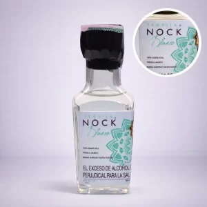 Mini Botella de Tequila Nock Blanco 50mL - Miniatura Original - Mini botella de tequila collecionable - 78 Grados Deluxe