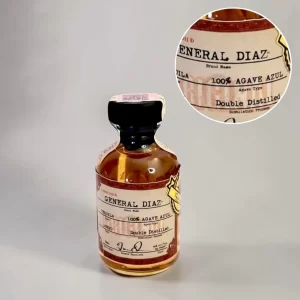 78 Grados Deluxe - Mini Botella Tequila General Diaz Añejo - Botellita de licor más caja premium y tarjeta impresa. Mini botellita Tequila General Diaz
