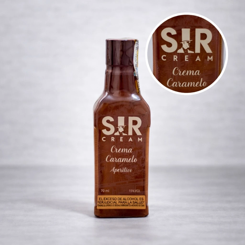 Mini Botella de Crema de Caramelo Sir Cream 70mL - Miniatura Original - Mini Botellita coleccionable de aperitivo - 78 Grados Deluxe