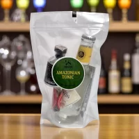 Amazonian Tonic – Kit de Coctel con Gin Selva (207 ml), Agua Tónica MIL 976, Pulpa de Frutas Exóticas y Frutas Deshidratadas – Coctel para preparar.