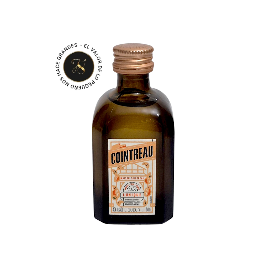 Mini botella de Cointreau  50mL - Mini botellita de Cointreau Original - 78 Grados Deluxe