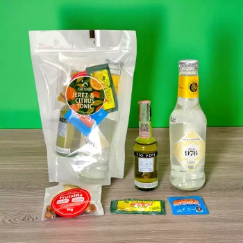 Jerez & Citrus Tonic - Kit de Coctel con Jerez Tío Pepe (50mL) , Cocteles con Jerez, Cocteles secos y refrescantes, Kits de coctelería en casa.