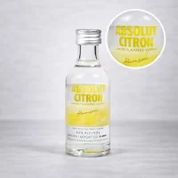 Mini Botella de Absolut Vodka Citron de 50mL – Miniatura Original – Mini Botellita de vodka con sabor a limon o lima – 78 Grados Deluxe
