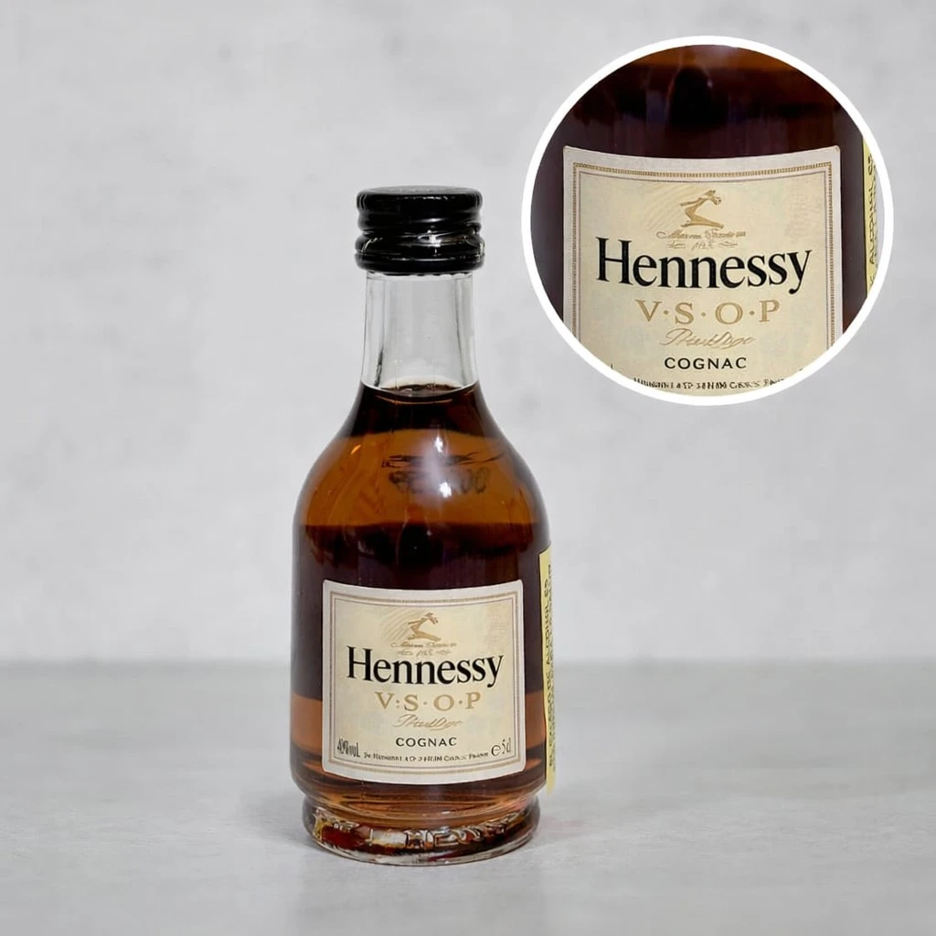 Mini Botella de Cognac Hennessy Very Special 50mL - Miniatura Original - Mini botella de cognac collecionable - 78 Grados Deluxe