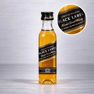 Mini Botella de Whisky Black Label 50mL - Miniatura Original - Mini Botellita de whisky jhony walker - 78 Grados Deluxe