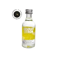 Mini Botella de Absolut Vodka Citron de 50mL – Miniatura Original – Mini Botellita de vodka con sabor a limon o lima – 78 Grados Deluxe