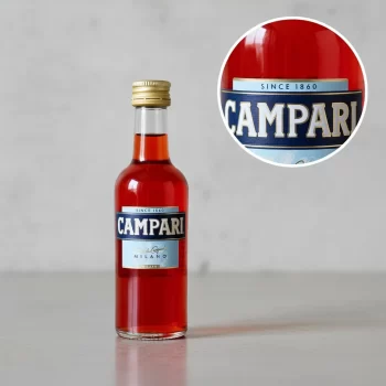 Mini botella de Campari - Miniatura de 50mL - Licor Italiano en vearsión mini - 78 Grados Deluxe