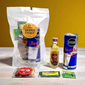 Grants Energy - Kit de Coctel con Whisky Grants (50mL) , coctel energético con whisky, kit con whisky y red bull, cocteles modernos con whisky y energizante