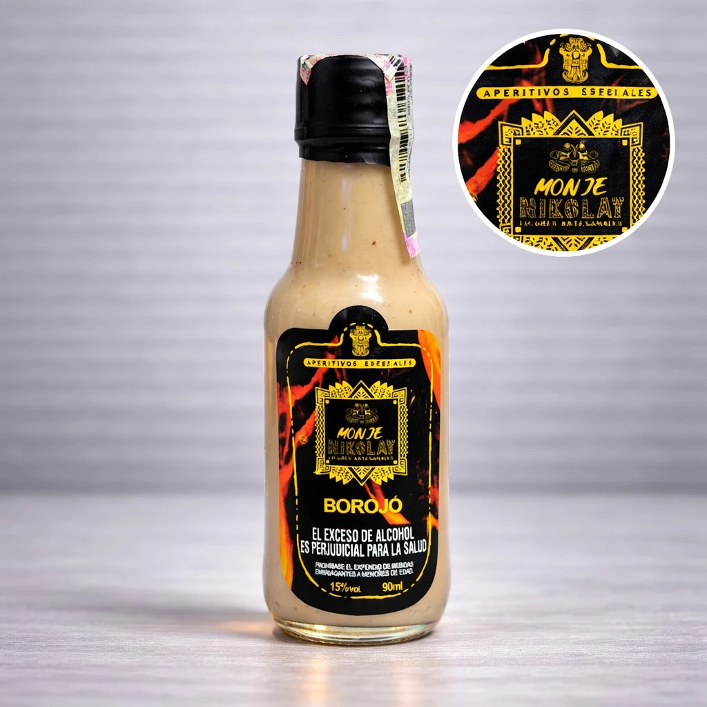 Mini Botella de Borojo Monje Nikolay 50mL - Miniatura Original - Mini Botellita coleccionable de borojó colombiano - 78 Grados Deluxe