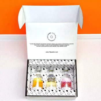 Estuche con miniaturas de Absolut Vodka 50mL - Vodka Citron, Vodka Mandarin, Vodka Raspberri, Vodka Vanilla y Absolut Original - Licor original - 78 Grados Deluxe