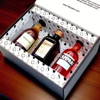 Caja premium con mini botellas importadas: Campari, Cointreau y Cognac Hennessy. Un regalo elegante, con tarjeta personalizada y presentación exclusiva.
