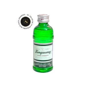 Mini Botella Ginebra Tanqueray 50mL - Botellita de licor en miniatura más caja premium y tarjeta impresa - Licor original - 78 Grados Deluxe - Mini Botellas Colombia