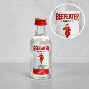 Mini Botella de Ginebra Beefeater 50mL - Miniatura Original - Mini Botellita coleccionable de ginebra - 78 Grados Deluxe