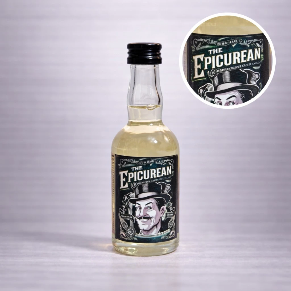 Mini Botella de Whisky The Epicurean Blended Malt 50mL - Miniatura Original - Mini Botellita de whisky coleccionable - 78 Grados Deluxe