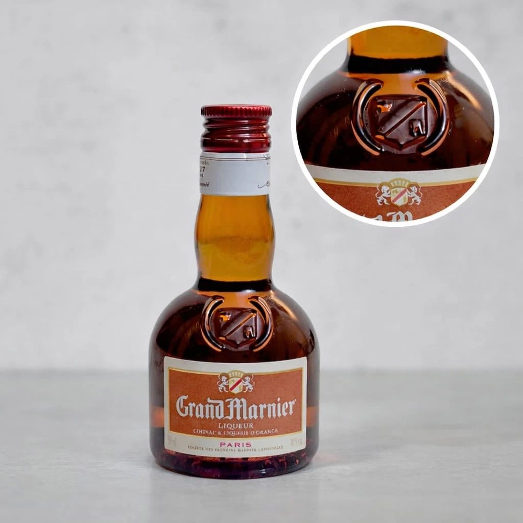 Mini Botella de Cocgnac Grand Marnier 50mL - Miniatura Original - Mini Botellita de cognac coleccionable - 78 Grados Deluxe