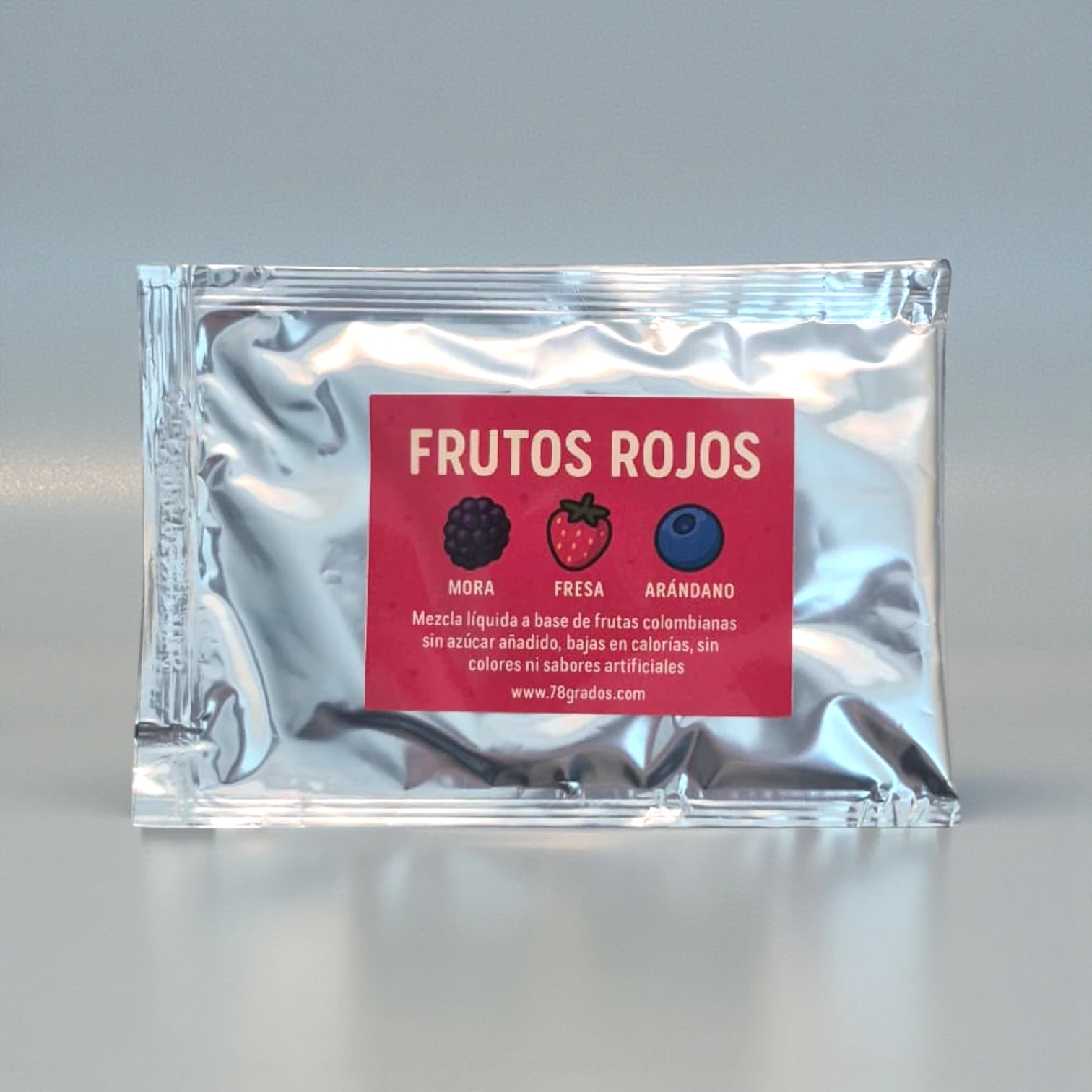 Bases para cocteles - Frutos Rojos (uchuva, manzana, piña, mango, fresa y mora) 100% natural y sin conservantes - Sachet premium - 78 Grados Deluxe