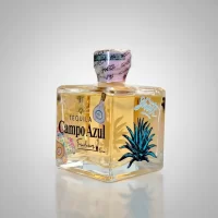 Mini Botella de Tequila Campo Azul Reposado de 50mL