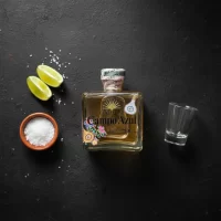 Mini Botella de Tequila Campo Azul Reposado de 50mL