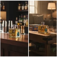 Mini Botella de Tequila Campo Azul Reposado de 50mL
