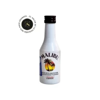 Mini Botella de Ron Malibu 50mL – Miniatura Original – Mini Botellita coleccionable de ron – 78 Grados Deluxe