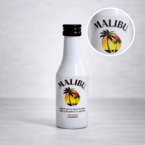 Mini Botella de Ron Malibu 50mL - Miniatura Original - Mini Botellita coleccionable de ron - 78 Grados Deluxe