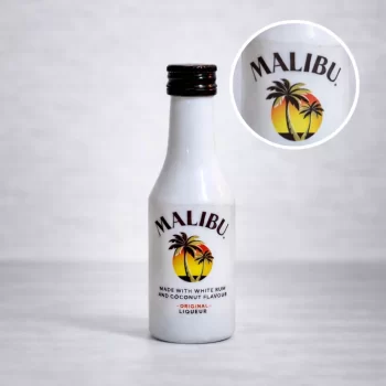 Mini Botella de Ron Malibu 50mL - Miniatura Original - Mini Botellita coleccionable de ron - 78 Grados Deluxe