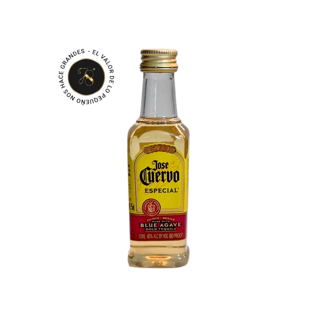 Mini botella Tequila Jose Cuervo Gold de 50mL - Botellita de licor en miniatura más caja premium y tarjeta impresa - Licor original. Mini botella Tequila Jose Cuervo Gold de 50mL - Botellita de licor en miniatura más caja premium y tarjeta impresa - Licor original.