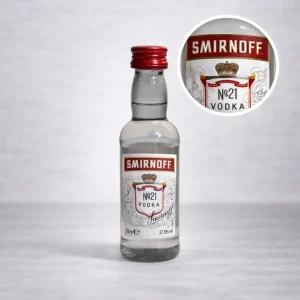 Mini Botella de Vodka Smirnoff 50mL - Miniatura Original - Mini Botellita de vodka - 78 Grados Deluxe