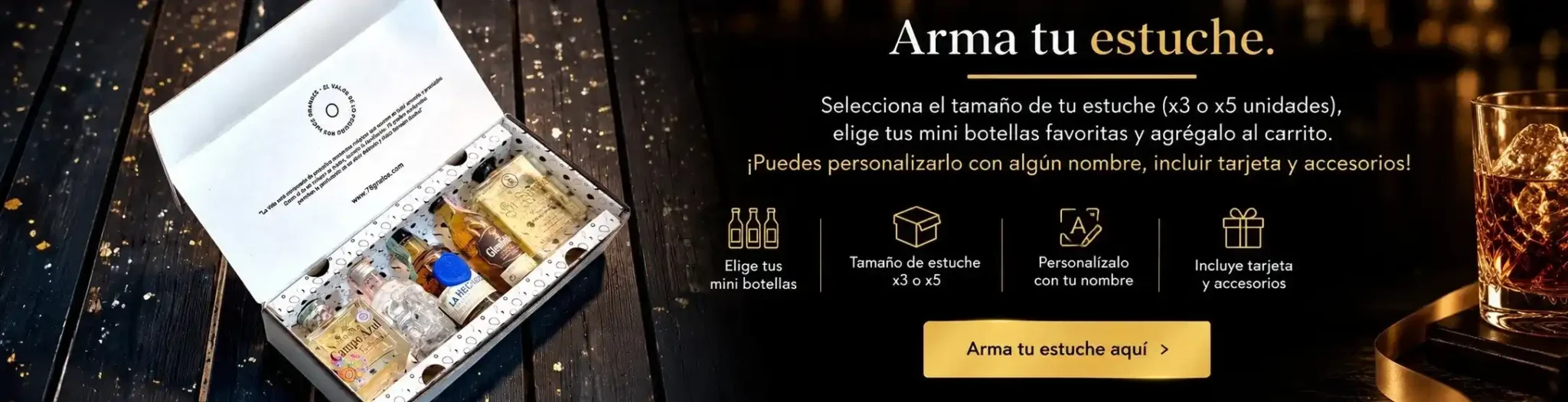 arma tu estuche de regalo personalizado con mini botellas - regalos con licor